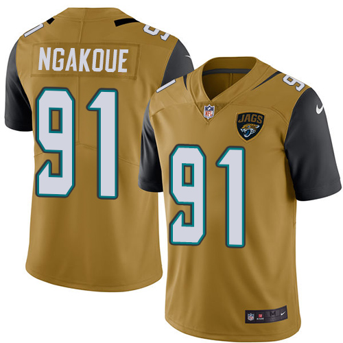 Men's Limited Yannick Ngakoue Nike Jersey Gold - #91 Rush NFL Jacksonville Jaguars